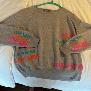 Brodie cashmere love wins sweater